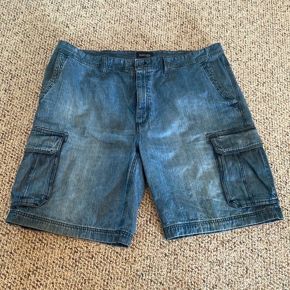 St. John’s Bay Men’s Blue Denim Cargo Shorts